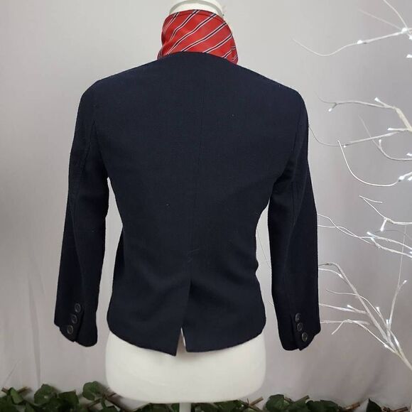 Abercrombie & Fitch Y2K Wool Blend Blazor Preppy Jacket Plaid Collar [SIZE SMALL - Picture 2 of 5